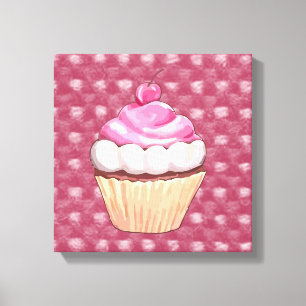 Adembenemend roze cupcake canvasprint canvas afdruk