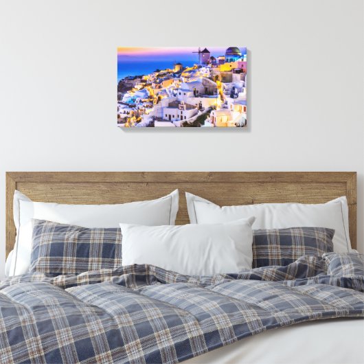 Adembenemend Santorini Griekenland Canvas Afdruk (Insitu (Slaapkamer))
