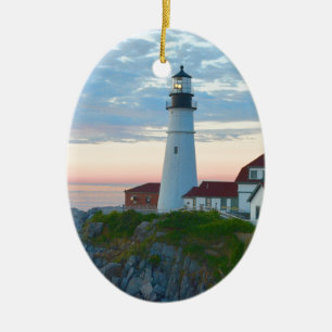 Adembenemende draagbare vuurtoren keramisch ornament