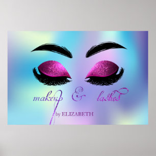 Adembenemende glinsterende nepslashes, holografisc poster