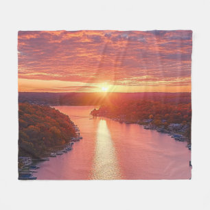 Adembenemende Lake of the Ozarks Zonsondergang Fot Fleece Deken