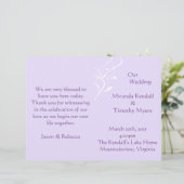Adembenemende, lichtelijk Lavendar Wedding Program (Staand voorkant)
