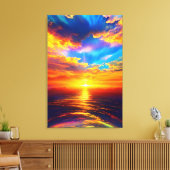 "Adembenemende Ocean Sunset Canvas Wrap" (Insitu (Woonkamer))