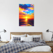 "Adembenemende Ocean Sunset Canvas Wrap" (Insitu (Slaapkamer))