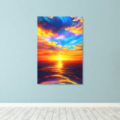 "Adembenemende Ocean Sunset Canvas Wrap" (Insitu (Houten vloer))