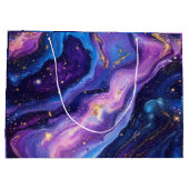 Adembenemende Paarse Blue Magenta Gold Galaxy Groot Cadeauzakje (Achterkant)