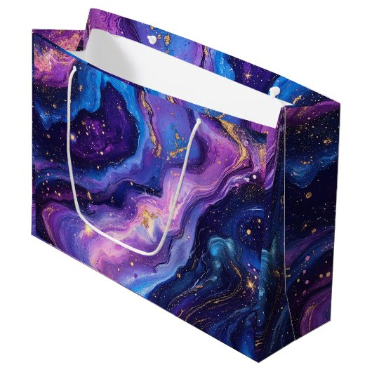 Adembenemende Paarse Blue Magenta Gold Galaxy Groot Cadeauzakje (Voorkant Gekanteld)