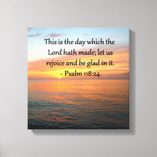 ADEMBENEMENDE PSALM 118:24 ZONSOPGANG FOTO CANVAS AFDRUK