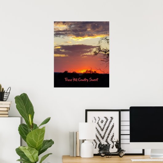 Adembenemende Texaanse Zonsondergang Poster (Thuiskantoor)