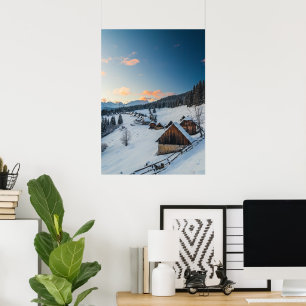 Adembenemende zonsondergang bij Zajamniki, Sloveni Poster