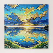 Adembenemende zonsondergang boven water