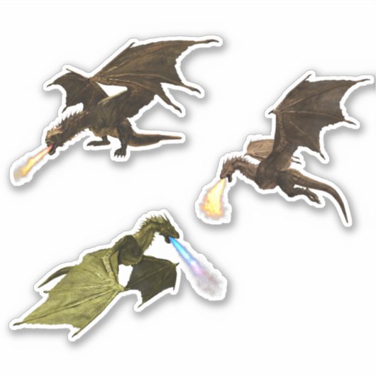 Ademende Draken Wyvern Sticker (Voorkant)