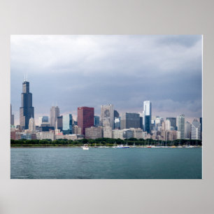 Ademhalende Afbeeldingen van Chicago Skyline Poster