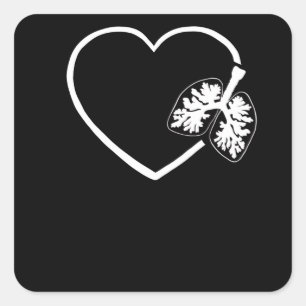 Ademhalingsstelsel-, borstkas- en mediastinumaando vierkante sticker