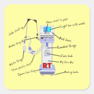 Ademhalingsstelsel- en borstaandoeningen vierkante sticker
