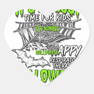 Ademhalingstherapeut Halloween Spinnenweb Ontwerp_ Hart Sticker