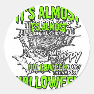 Ademhalingstherapeut Halloween Spinnenweb Ontwerp_ Ronde Sticker