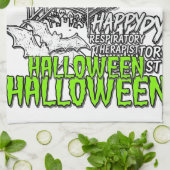 Ademhalingstherapeut Halloween Spinnenweb Ontwerp_ Theedoek (Gevouwen)