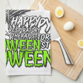 Ademhalingstherapeut Halloween Spinnenweb Ontwerp_ Theedoek (Quarter Fold)
