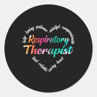 Ademhalingstherapeut HE Word Cloud Waterverf RAI Ronde Sticker