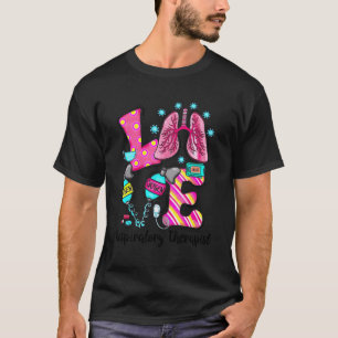 Ademhalingstherapeut hou van he longziekte therapi t-shirt