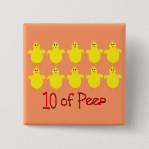 Ademhalingstherapie Gifts "10 of PEEP" Funny Vierkante Button 5,1 Cm