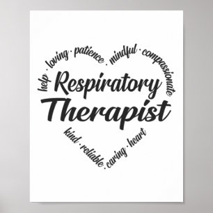 Ademhalingstherapie Hart Word Cloud Poster