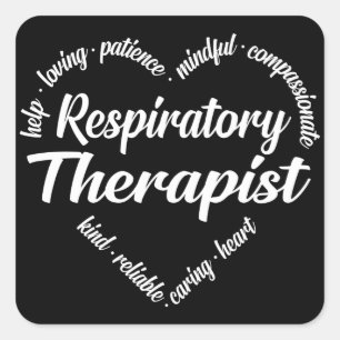 Ademhalingstherapie Hart Word Cloud Vierkante Sticker