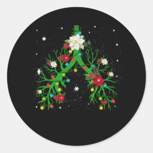 Ademhalingstherapie Lung Kerstmis Licht Therapist Ronde Sticker