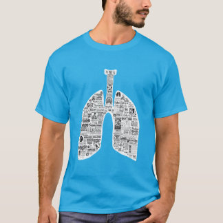 ademhalingsziekten longkunst t-shirt