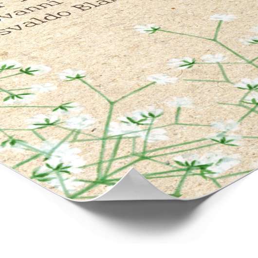 Ademschermbloemen Rustieke Trouwstoelindeling Poster (Hoek)