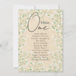 Ademschuim Bloemen Rustieke Trouwstoelindeling Kaart