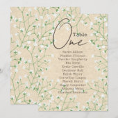 Ademschuim Bloemen Rustieke Trouwstoelindeling Kaart (Voorkant / Achterkant)