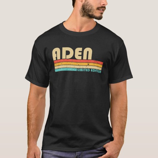 ADEN Name Personalized Funny Retro  Birthda T-shirt (Voorkant)
