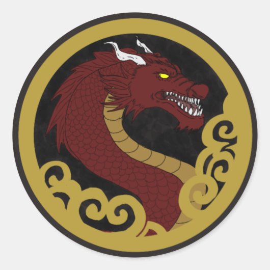 adesivo de dragão ronde sticker (Voorkant)