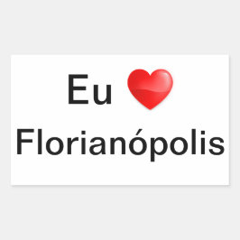 Adesivo eu amo Florianópolis Rechthoekige Sticker