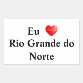 Adesivo eu amo Rio Grande do Norte Rechthoekige Sticker
