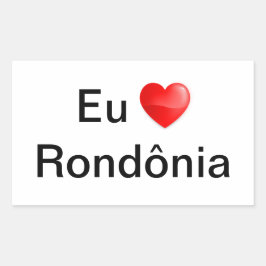 Adesivo eu amo Rondônia Rechthoekige Sticker