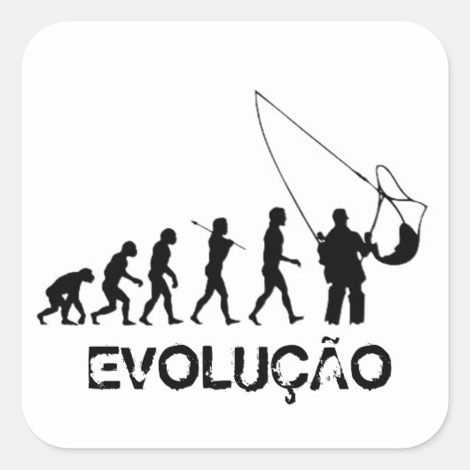 Adesivo Evolução Pescador Vierkante Sticker (Voorkant)