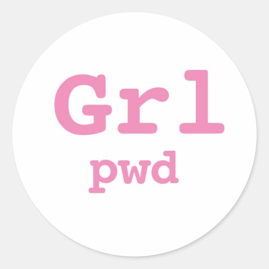 Adesivo Grl pwd Ronde Sticker (Voorkant)