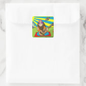 adesivo hippie vierkante sticker (Tas)
