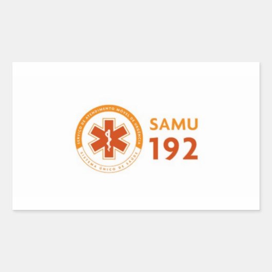 Adesivo Logomarca SAMU 192 - fundo branco Rechthoekige Sticker (Voorkant)