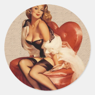 adesivo redondo pin up ronde sticker