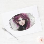 Adesivo RPG elfa maga Ovale Sticker (Envelop)