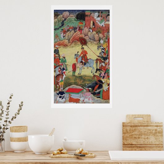 Adham Khan geeft een eerbetoon aan Akbar in Sarang Poster (Keuken)