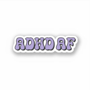 ADHD AF Eenvoudige Paarse typografie Sticker