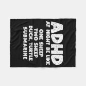 Adhd At Night Be Like Funny Adhd Quote  Fleece Deken (Voorkant (Horizontaal))