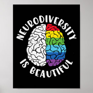 ADHD Autisme Bewustzijn Neurodiversiteit is mooi Poster