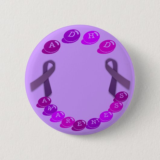 ADHD Awareness-knop (aanpasbaar) Ronde Button 5,7 Cm (Voorkant)