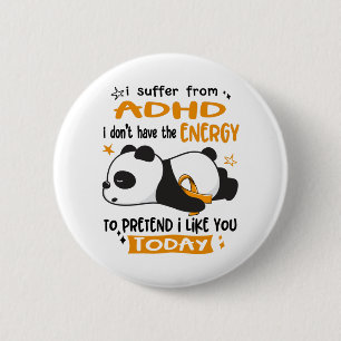 ADHD Awareness Month Ribbon Giften Ronde Button 5,7 Cm